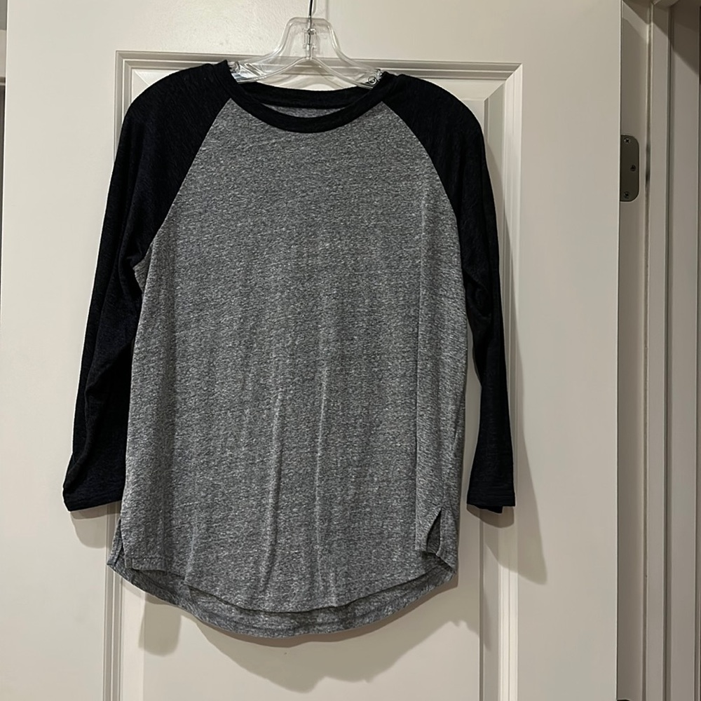 Old Navy Gray and Black Baseball Tee Shirt